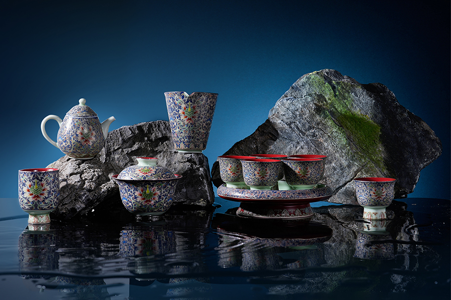 非遗掐丝珐琅×万安锦绣茶器｜一盏清安，心自成境